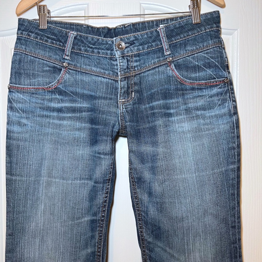 Vintage Sunsister Bobson Y2K Low Rise Bootcut Jeans Wide Flare Size 32